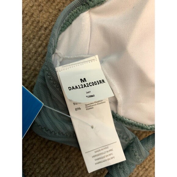 Cupshe Bikini Top Womens M Halter Cross Tie Textured Gray Beach Swim Pool - Picture 7 of 9